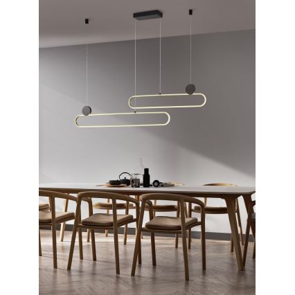 Trio - Dimbare LED-hanglamp aan kabel GRANT LED/54W/230V 2300/3000/4000K zwart/goud