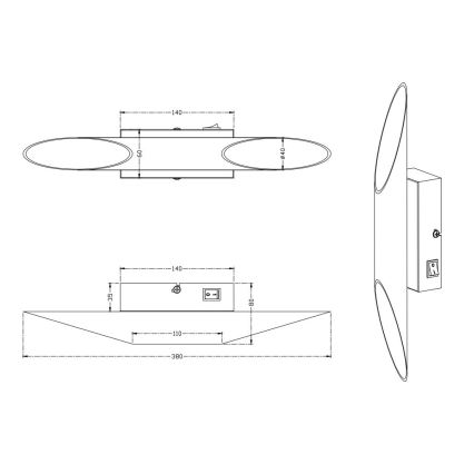 Trio - LED Wandlamp BOLERO 2xLED/3,1W/230V CRI 90 koper