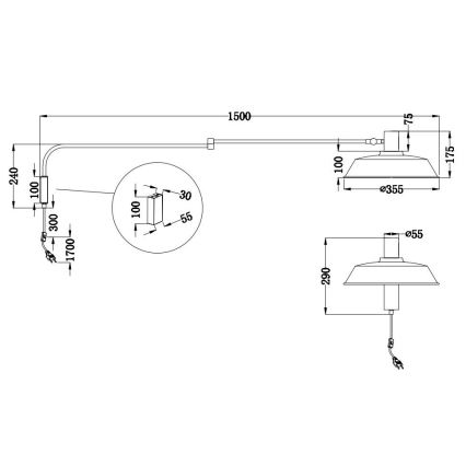 Trio - Wandlamp BOLDER 1xE27/40W/230V