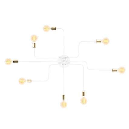 TRUVA Platte plafondlamp 8xE27/40W/230V wit/goud