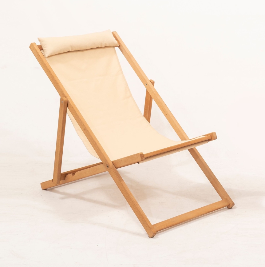 Tuin ligstoel beige/haagbeuk