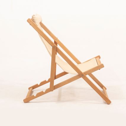 Tuin ligstoel beige/haagbeuk