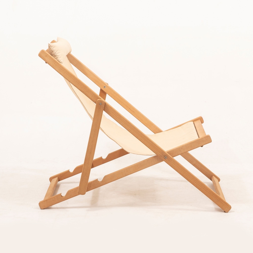 Tuin ligstoel beige/haagbeuk