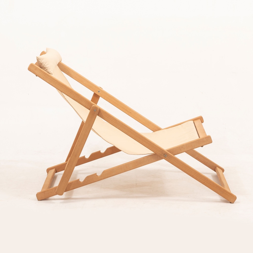 Tuin ligstoel beige/haagbeuk