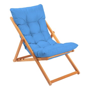 Tuin ligstoel blauw/beuken