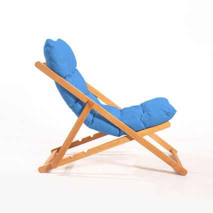 Tuin ligstoel blauw/beuken