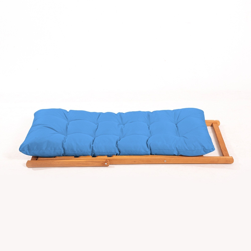 Tuin ligstoel blauw/beuken