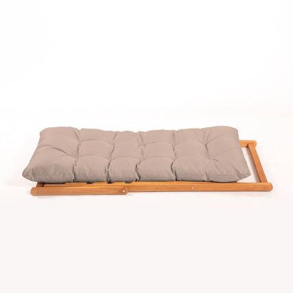 Tuinligstoel beige/beukenhout