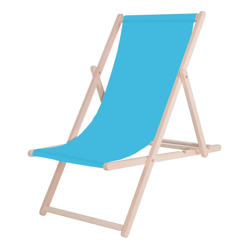 Tuinligstoel blauw/beuk