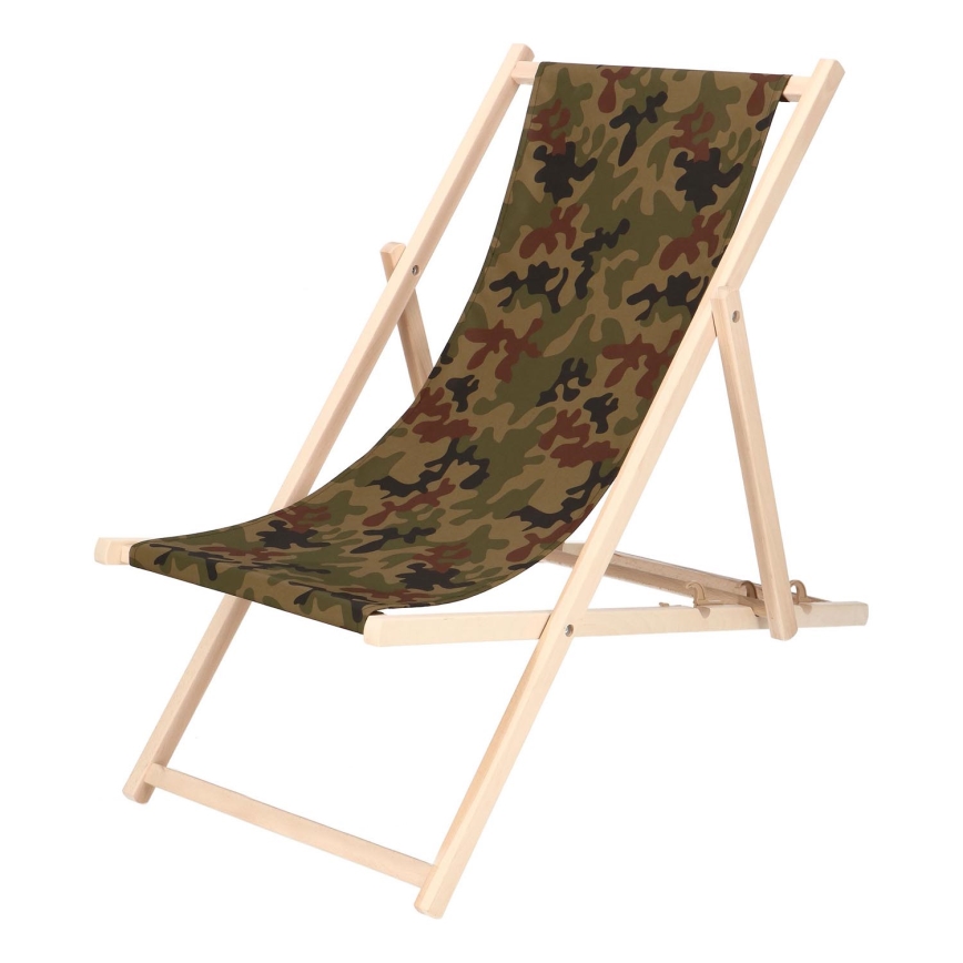 Tuinligstoel camouflage/beuk