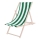 Tuinligstoel groen/wit/beuk
