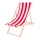 Tuinligstoel rood/wit/beuk