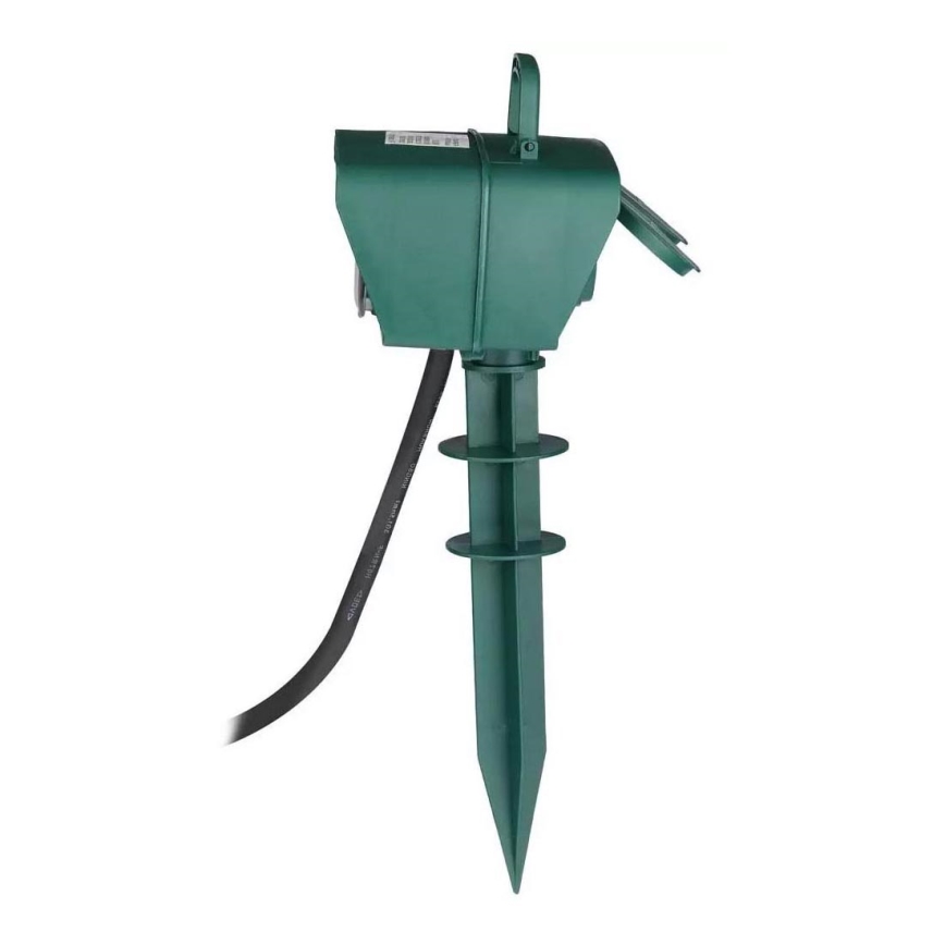 Tuinstopcontact met timer 2-voudig 230V IP44