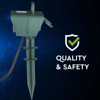 Tuinstopcontact met timer 2-voudig 230V IP44