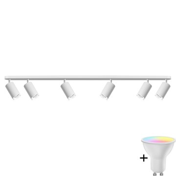 TURYN LED RGBW Dimbaar Badspotlamp 6xGU10/6,5W/230V 2700-6500K Wi-Fi IP44 Wit