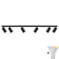 TURYN LED RGBW Dimbaar Badspotlamp 6xGU10/6,5W/230V 2700-6500K Wi-Fi IP44 Zwart