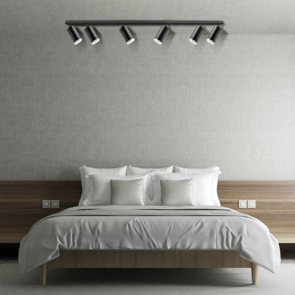 TURYN LED RGBW Dimbaar Badspotlamp 6xGU10/6,5W/230V 2700-6500K Wi-Fi IP44 Zwart