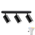 TURYN LED RGBW Dimbare Bad Inbouwspot 3xGU10/6,5W/230V 2700-6500K Wi-Fi IP44 Zwart