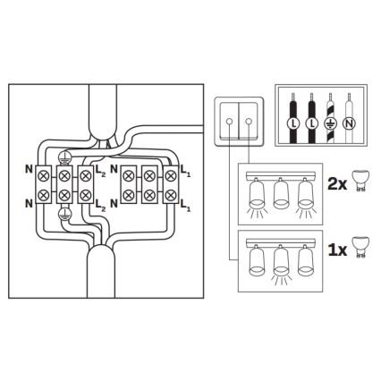 TURYN LED RGBW Dimbare Bad Inbouwspot 3xGU10/6,5W/230V 2700-6500K Wi-Fi IP44 Zwart