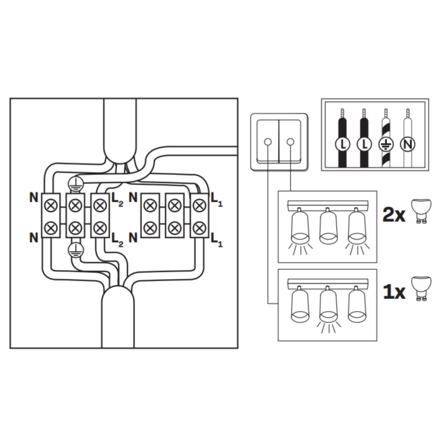 TURYN LED RGBW Dimbare Bad Inbouwspot 3xGU10/6,5W/230V 2700-6500K Wi-Fi IP44 Zwart