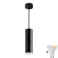 TURYN LED RGBW Dimbare badkamerlamp met kabel 1xGU10/6,5W/230V 2700-6500K Wi-Fi IP44 zwart