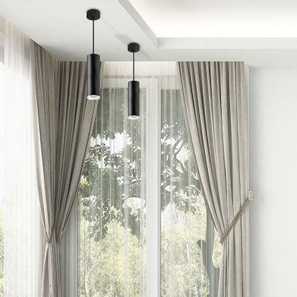 TURYN LED RGBW Dimbare badkamerlamp met kabel 1xGU10/6,5W/230V 2700-6500K Wi-Fi IP44 zwart