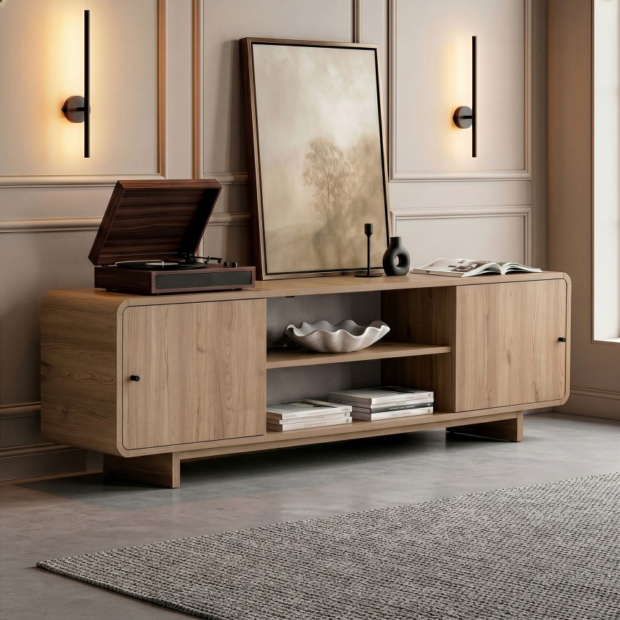 Tv-meubel KABIN 180x34 cm eiken