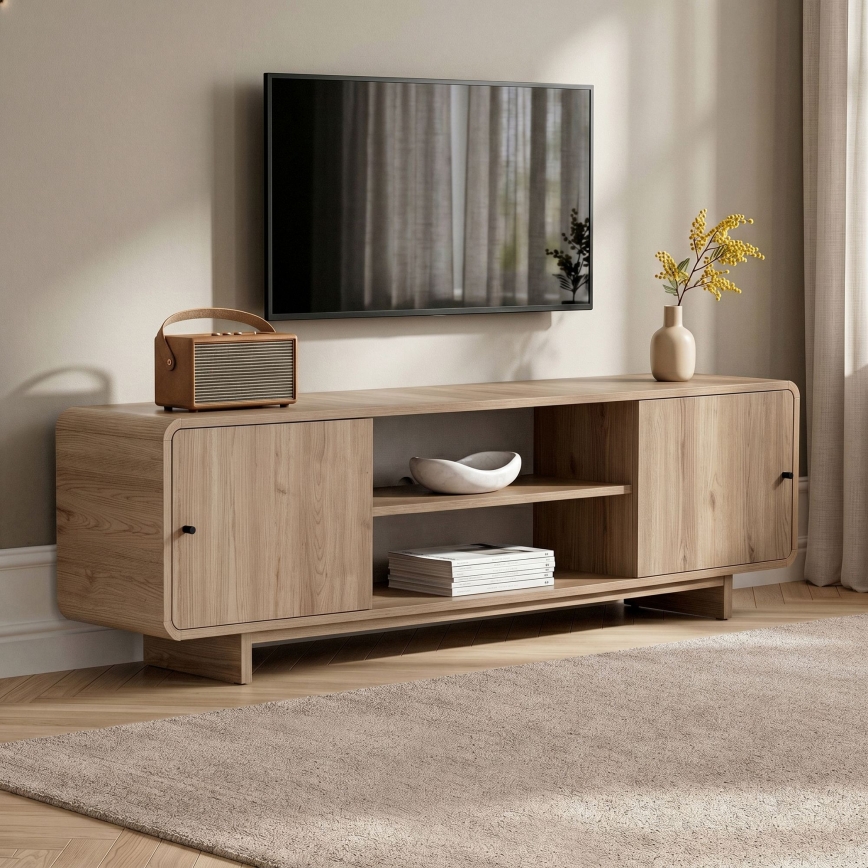 Tv-meubel KABIN 180x34 cm eiken