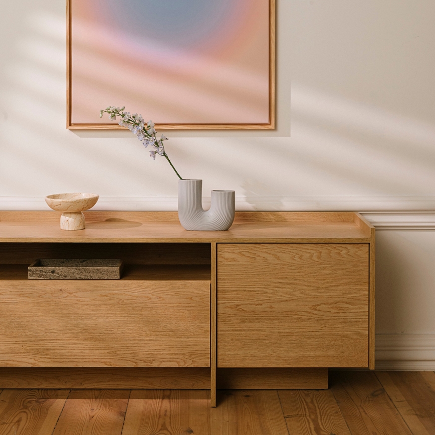 TV-meubel KEMI 197x57 cm Cremona-eik