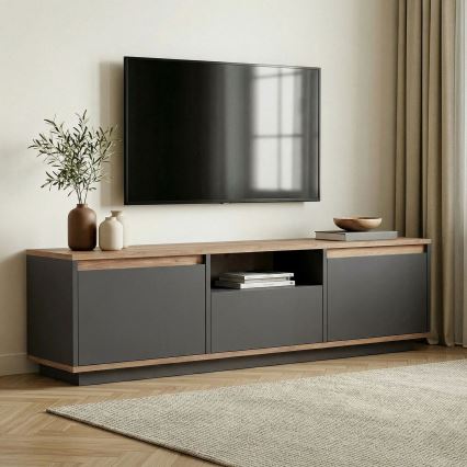 Tv-meubel KREDE 160x30 cm antraciet/grenen