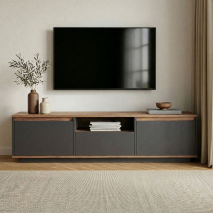 Tv-meubel KREDE 160x30 cm antraciet/grenen