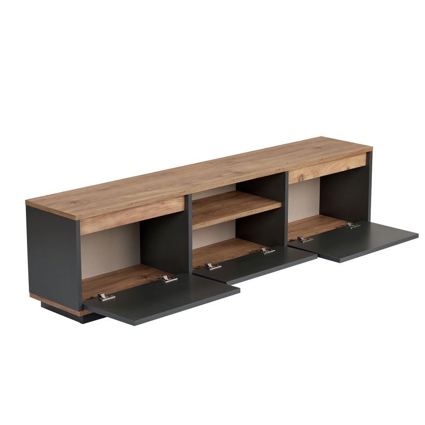 Tv-meubel KREDE 160x30 cm antraciet/grenen