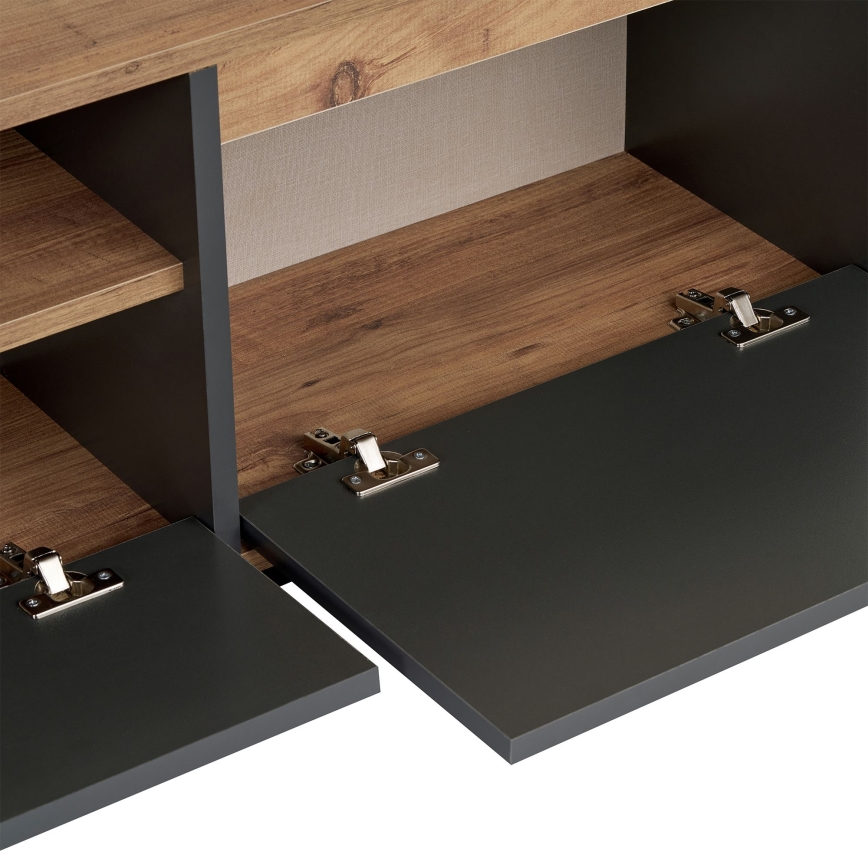 Tv-meubel KREDE 160x30 cm antraciet/grenen