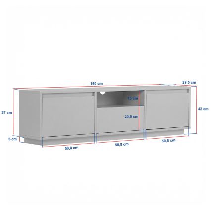 Tv-meubel KREDE 160x30 cm antraciet/grenen