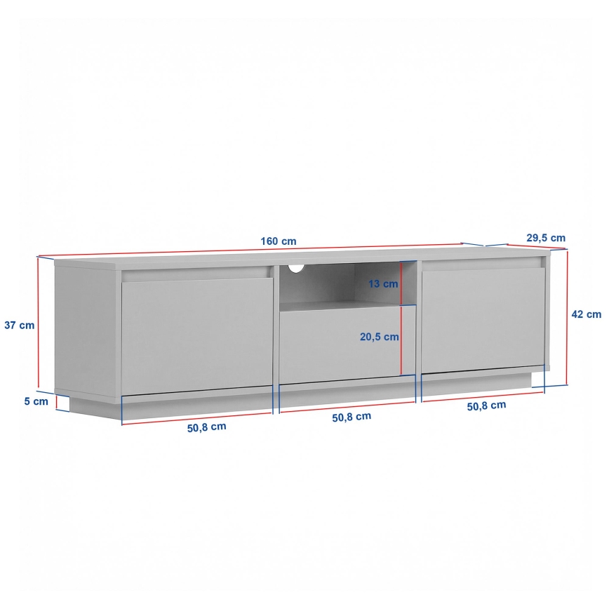 Tv-meubel KREDE 160x30 cm antraciet/grenen