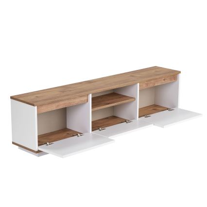 TV-meubel KREDE 160x30 cm wit/grenen