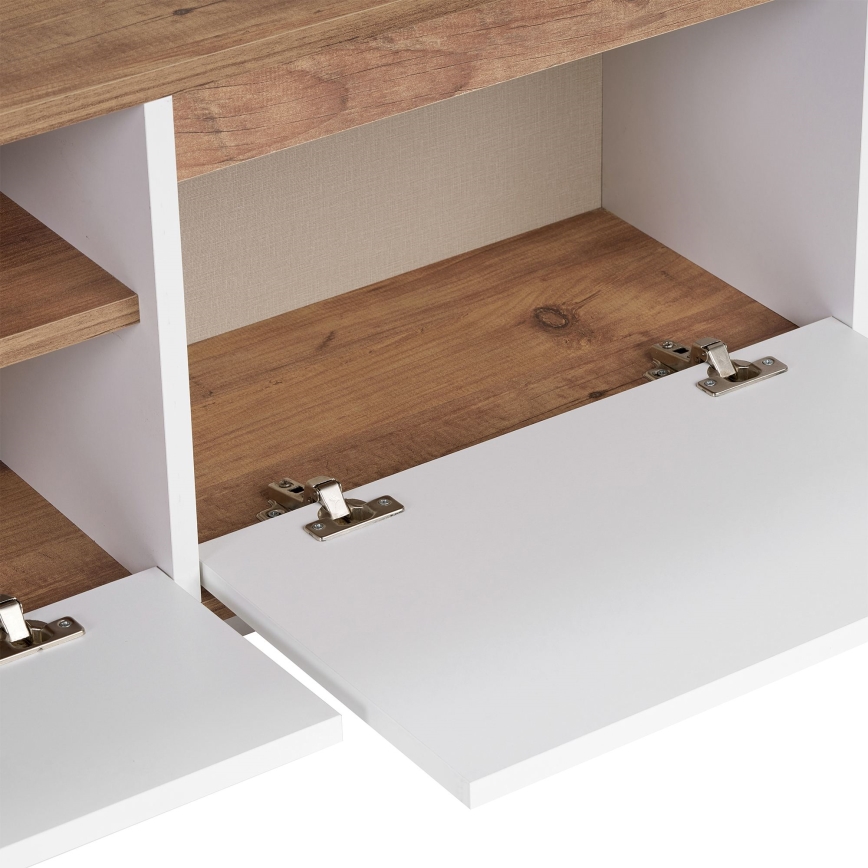 TV-meubel KREDE 160x30 cm wit/grenen