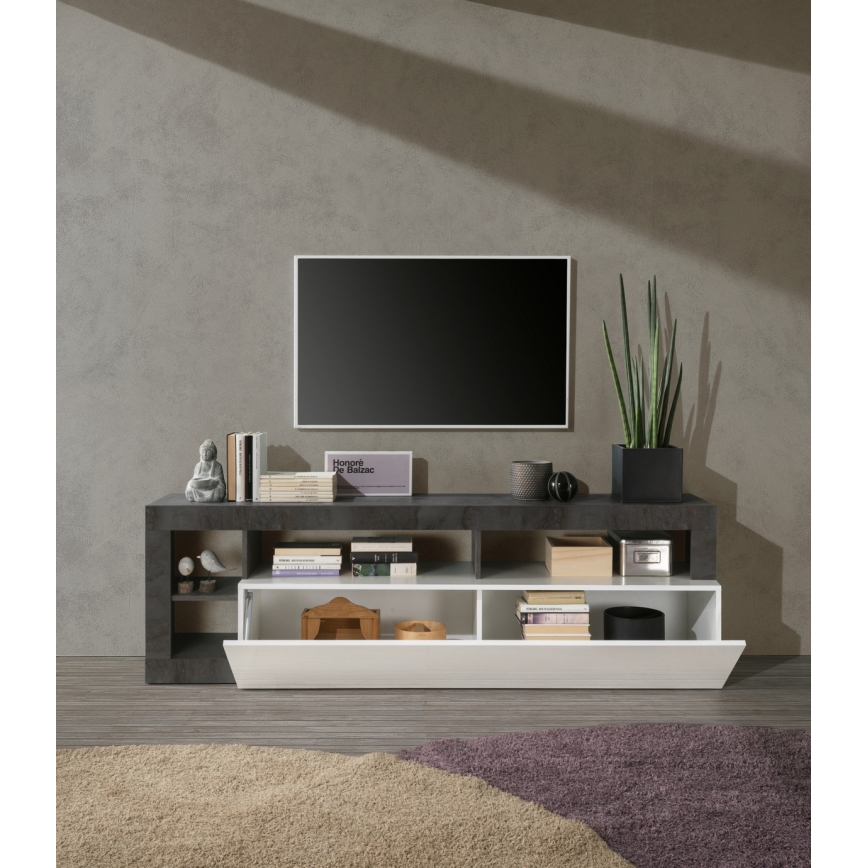 TV-meubel LENOR wit/antraciet