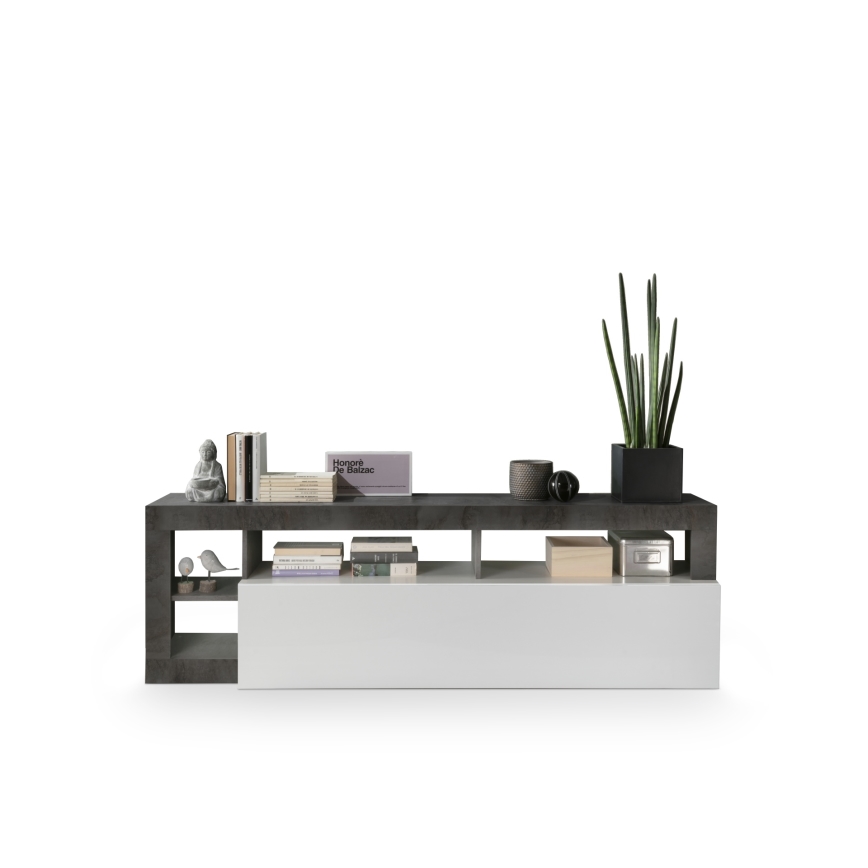 TV-meubel LENOR wit/antraciet