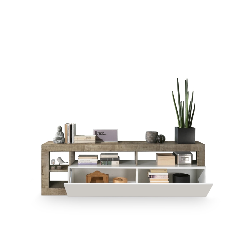 TV-meubel LENOR wit/bruin