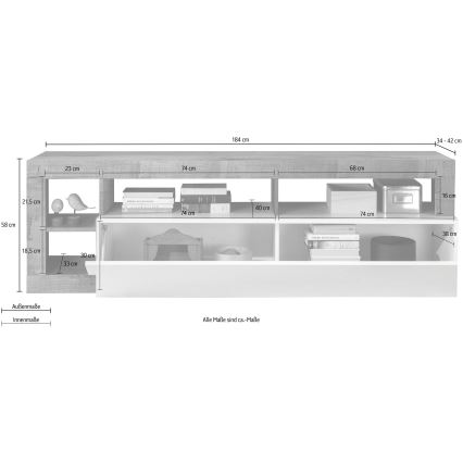 TV-meubel LENOR wit/bruin