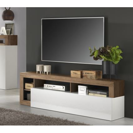 TV-meubel LENOR wit/eik