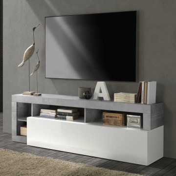 TV-meubel LENOR wit/grijs betonlook