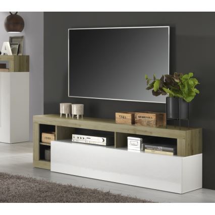 TV-meubel LENOR wit/licht eiken