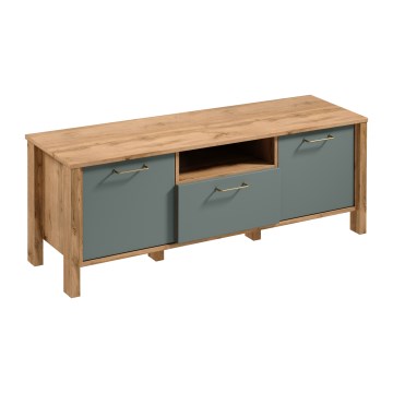 TV-meubel MENTA 138x49 cm eik wotan/groen