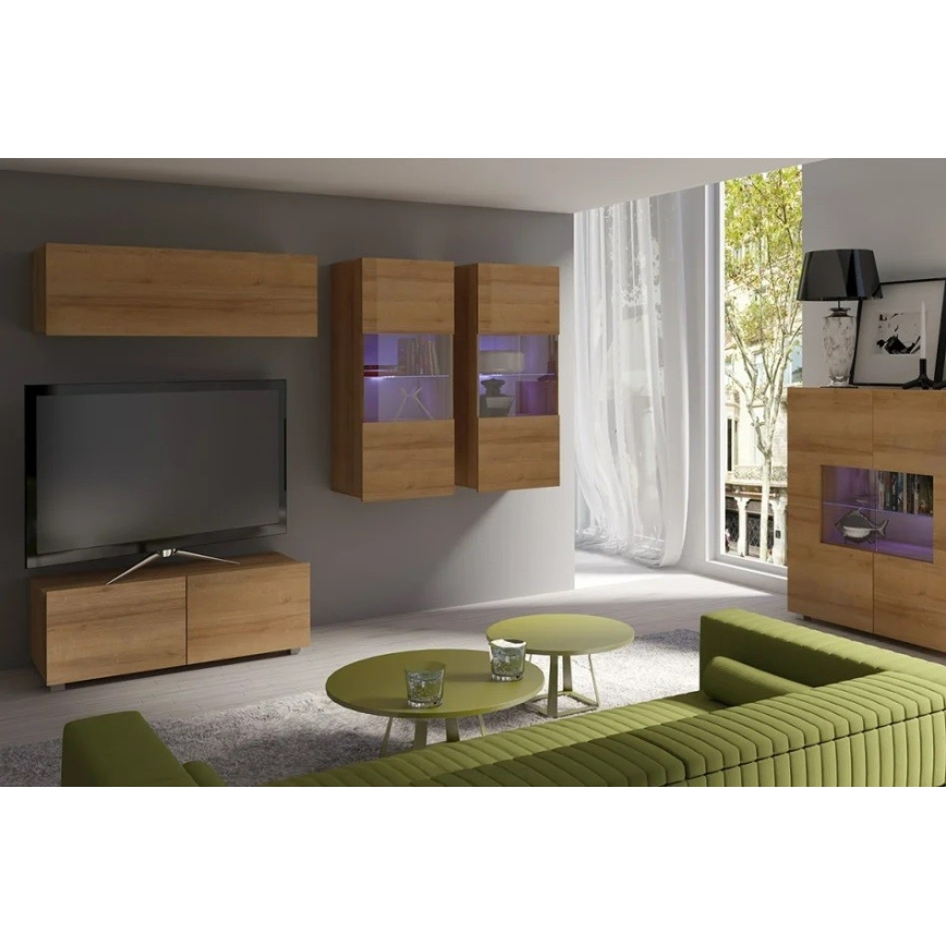 TV-meubel PAVO 37x100 cm gouden eik