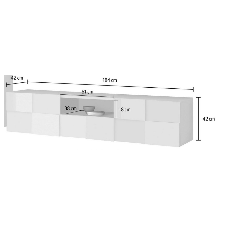 TV-meubel SERIAN 184x42x42 cm wit