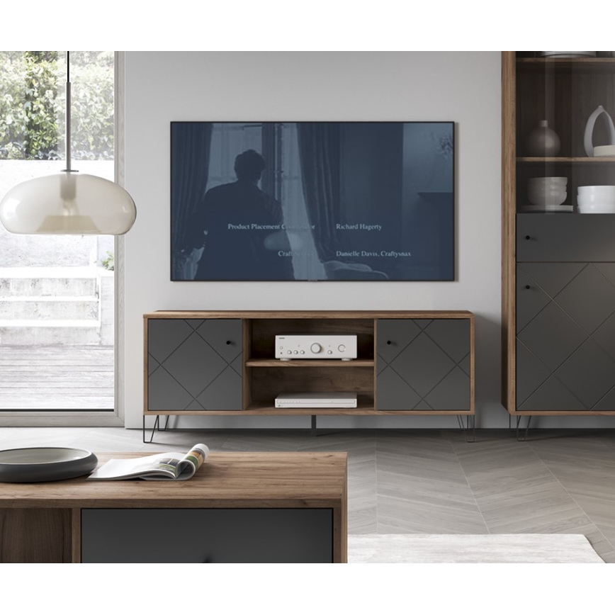 TV-meubel SULA craft eiken/zwart