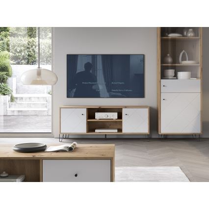 TV-meubel SULA eiken artisan/wit