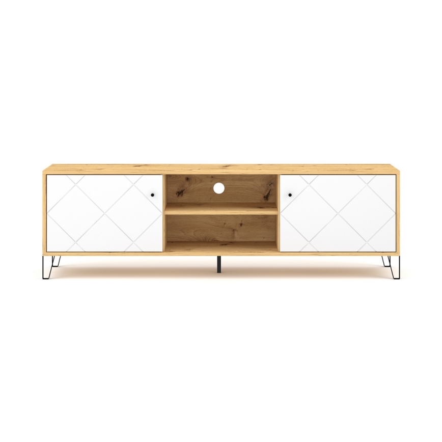 TV-meubel SULA eiken artisan/wit